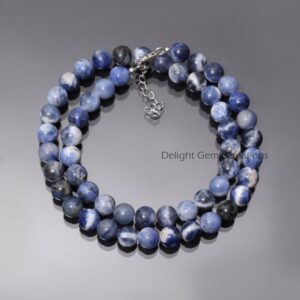 Natural Shaded Ice Blue Sodalite Beaded Necklace-8.5mm Smooth Round Sodalite Gemstone Jewelry-925 Lobster Clasp-bridesmaid Gifts-best Gifts Natural Shaded Ice Blue Sodalite Beaded Necklace-8.5mm Smooth Round Sodalite Gemstone Jewelry-925 Lobster Clasp-bridesmaid Gifts-best Gifts