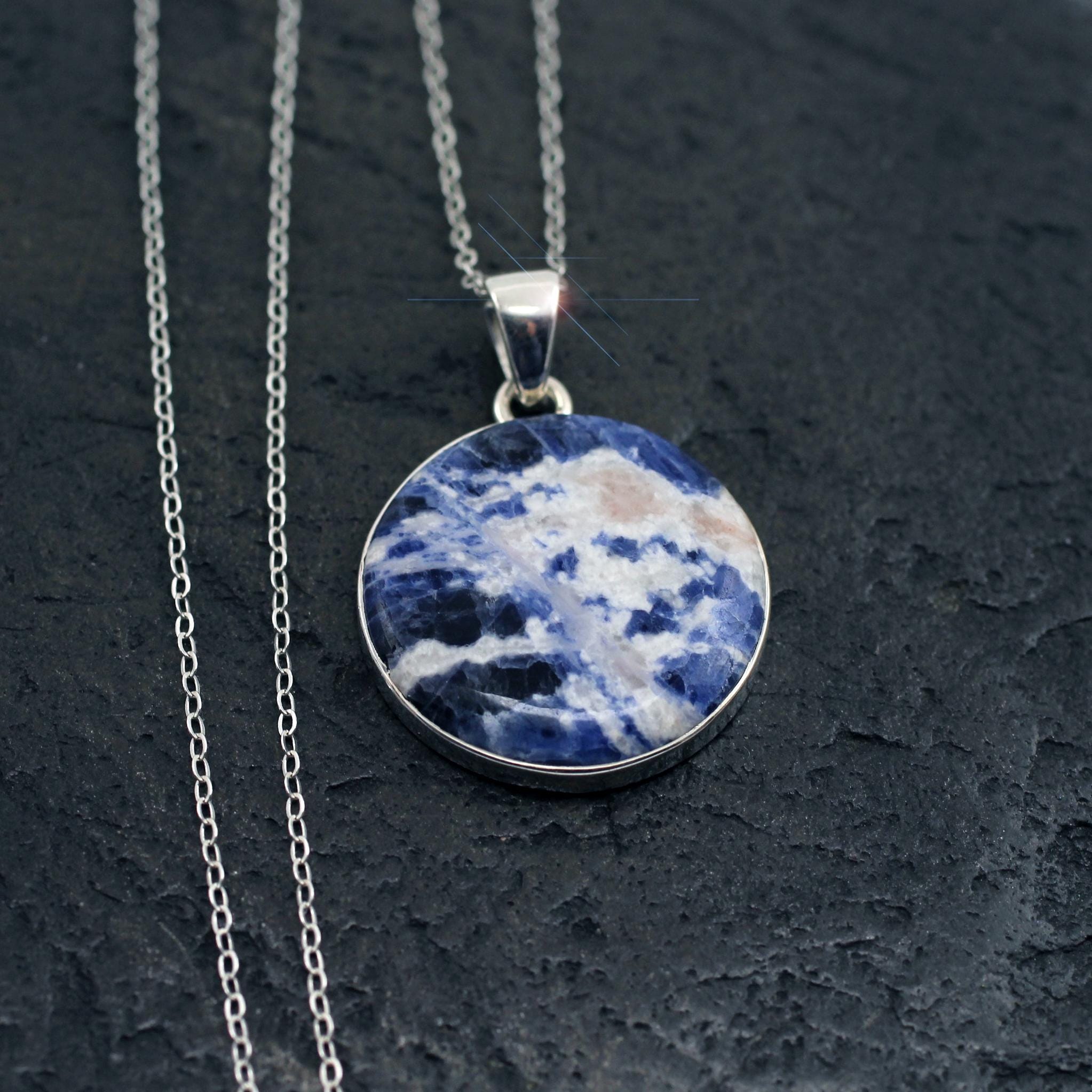 Nimbus - Beautiful Blue Sodalite Drop Sterling Silver Necklace