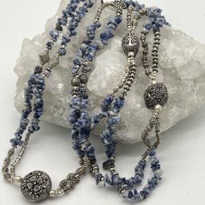 Two-strand Sodalite Chip Necklace Two-strand Sodalite Chip Necklace