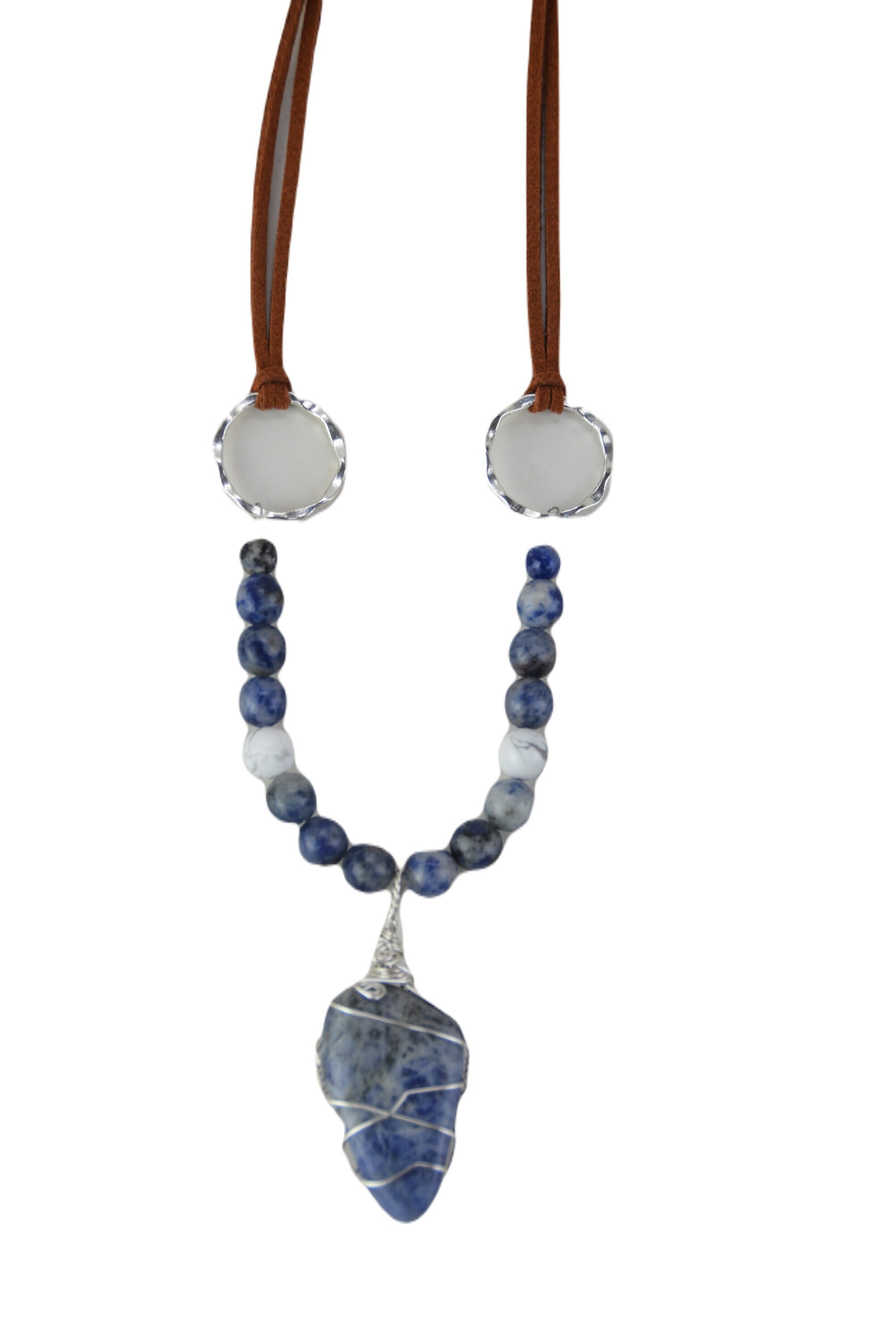Sodalite Vegan Suede Necklace Sodalite Vegan Suede Necklace
