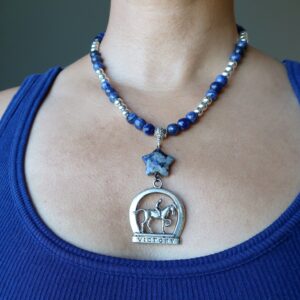 Sodalite Necklace Victory Horse Star Blue Crystal Sodalite Necklace Victory Horse Star Blue Crystal