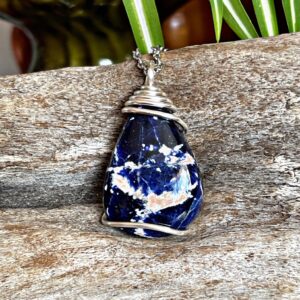 Wire Wrapped Sodalite Necklace Wire Wrapped Sodalite Necklace