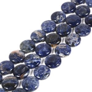 20mm Natural Sodalite Coin Disc Loose Gemstone Jewelry Making Beads 16 inch 20mm Natural Sodalite Coin Disc Loose Gemstone Jewelry Making Beads 16 inch