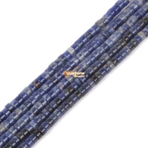 4mm Natural Sodalite heishi loose gemstone jewelry making DIY beads 15" 4mm Natural Sodalite heishi loose gemstone jewelry making DIY beads 15"