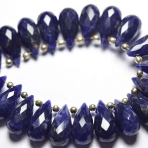 6 Pcs - Beautiful Natural Faceted Sodalite Side Drilled Tear Drops Briolettes - Size Is 7x15 Mm #1874 6 Pcs - Beautiful Natural Faceted Sodalite Side Drilled Tear Drops Briolettes - Size Is 7x15 Mm #1874
