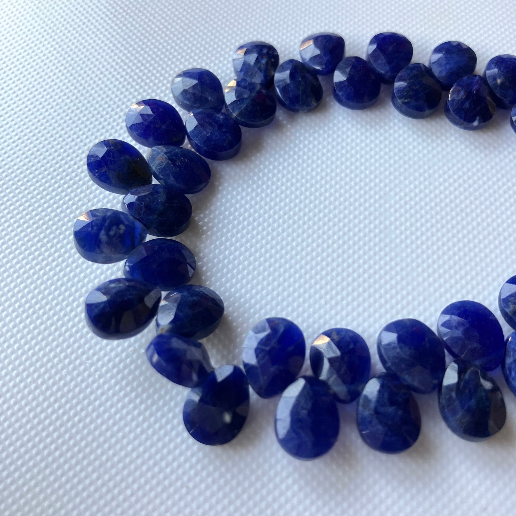 All 9mm Natural Sodalite Faceted Pear Briolette Beads, 9mm Blue Sodalite Calibrated Pear Gemstone Beads, 8 Inch Strand, Gds2275 / 4 All 9mm Natural Sodalite Faceted Pear Briolette Beads, 9mm Blue Sodalite Calibrated Pear Gemstone Beads, 8 Inch Strand, Gds2275 / 4
