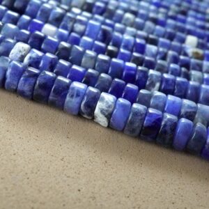 Sodalite Beads (heishe)(smooth)(4mm)(15"strand) Sodalite Beads (heishe)(smooth)(4mm)(15"strand)