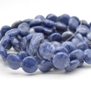 Sodalite Gemstone Disc Coin Beads - 14mm - 15" Strand Sodalite Gemstone Disc Coin Beads - 14mm - 15" Strand
