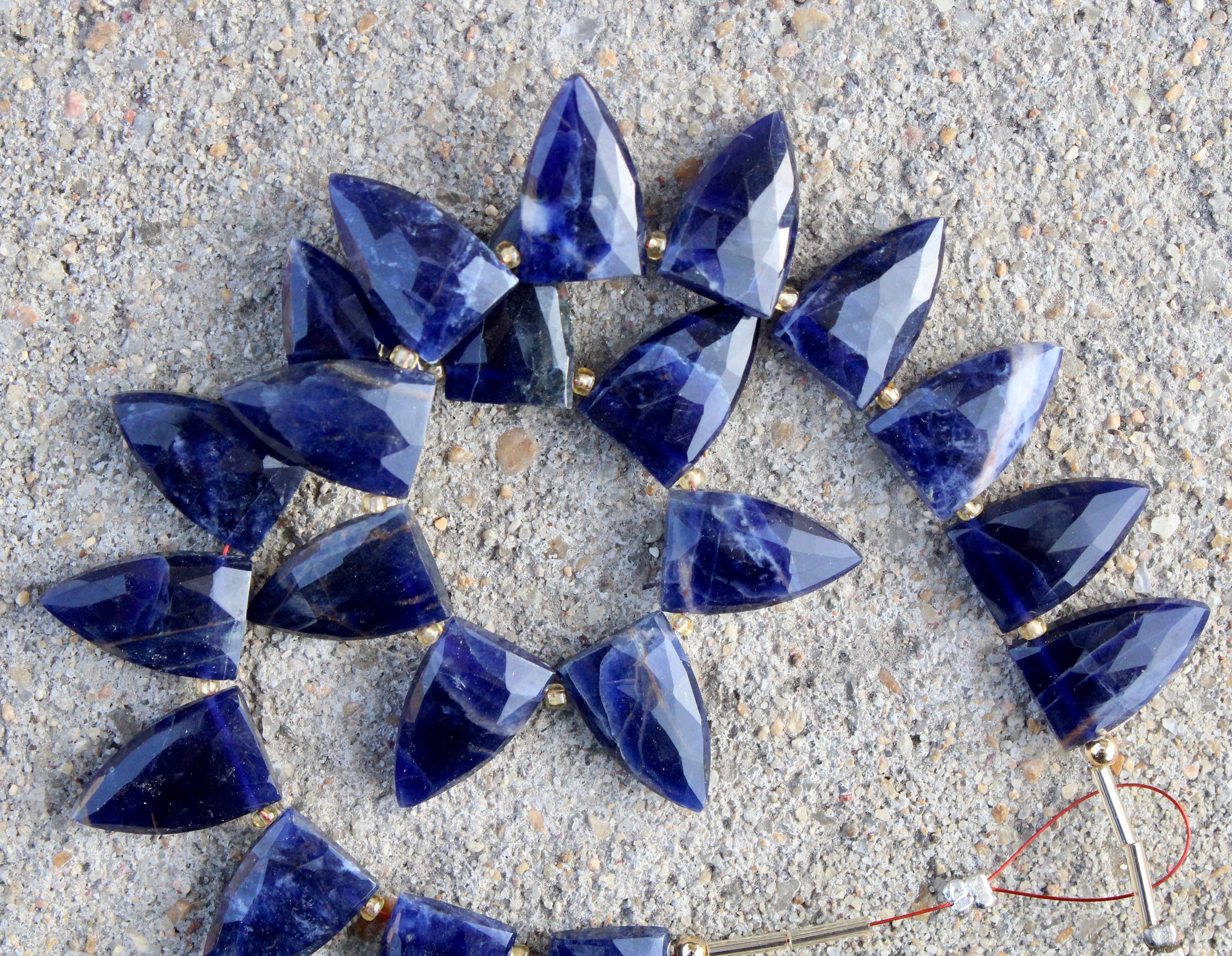 Sodalite Gemstone Faceted Briolette Beads I 10-piece Half Marquise-shaped I Size—11x18 Mm App. I Jewelry Setting [b154]