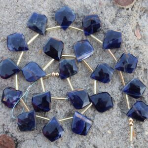 Sodalite Gemstone Faceted Briolette Beads I 10-piece Leaf-shaped I Size—15x18 Mm App. I Jewelry Setting [b152]