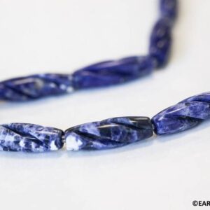 M/ Sodalite 8x25mm/ 8x15mm Carved Oval beads 16" strand Natural gemstone for jewelry making M/ Sodalite 8x25mm/ 8x15mm Carved Oval beads 16" strand Natural gemstone for jewelry making