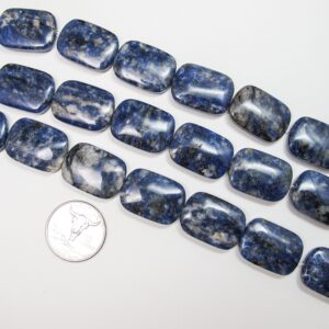 Natural Blue Sodalite Rectangle beads 18x25mm. Genuine Gemstone beads. One piece/Four pieces Natural Blue Sodalite Rectangle beads 18x25mm. Genuine Gemstone beads. One piece/Four pieces