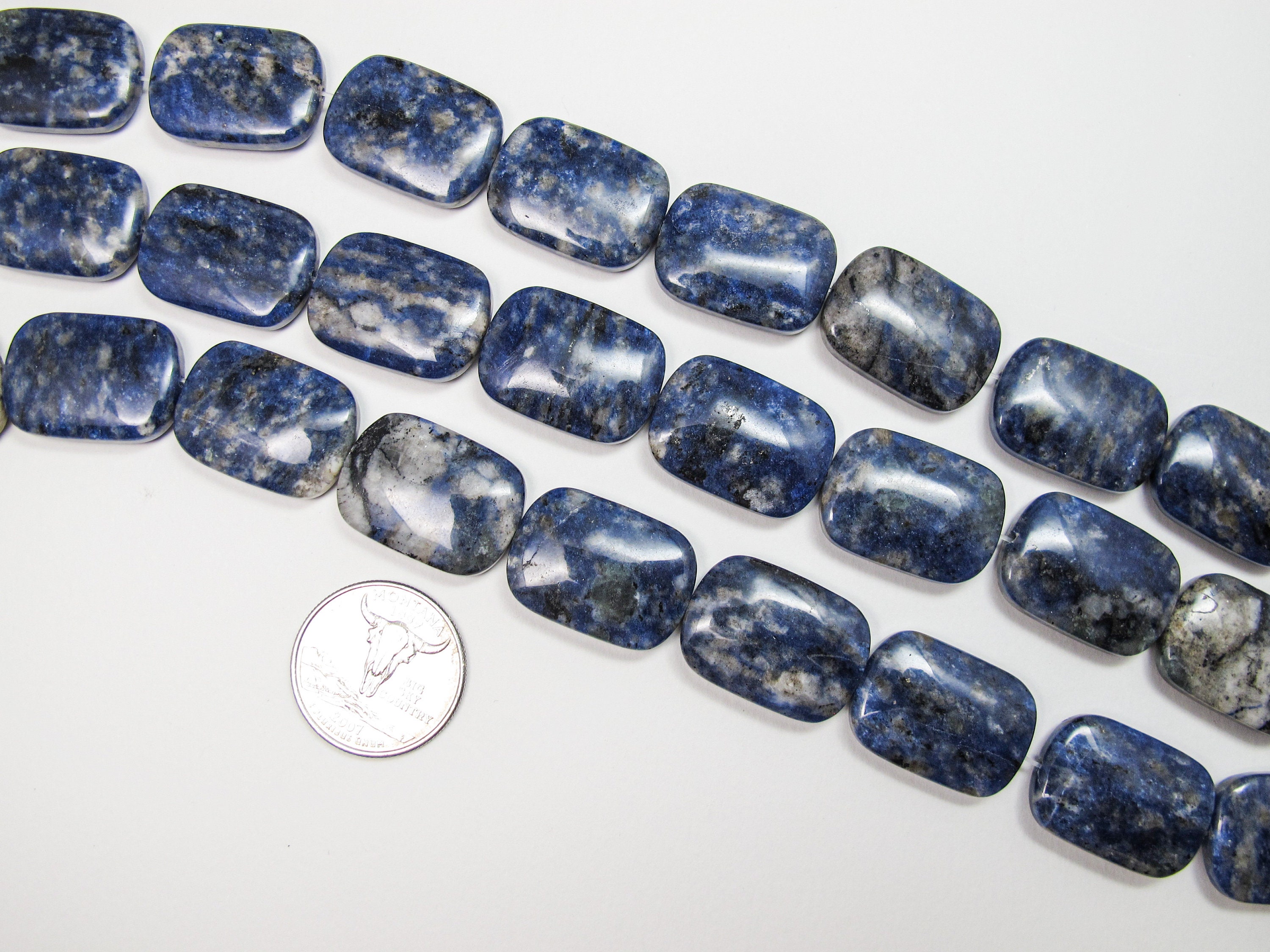 Natural Blue Sodalite Rectangle Beads 18x25mm. Genuine Gemstone Beads. One Piece/four Pieces