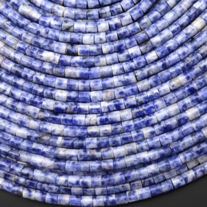 Natural Blue Sodalite 4x4mm Tube Cylinder Beads 15" Strand Natural Blue Sodalite 4x4mm Tube Cylinder Beads 15" Strand
