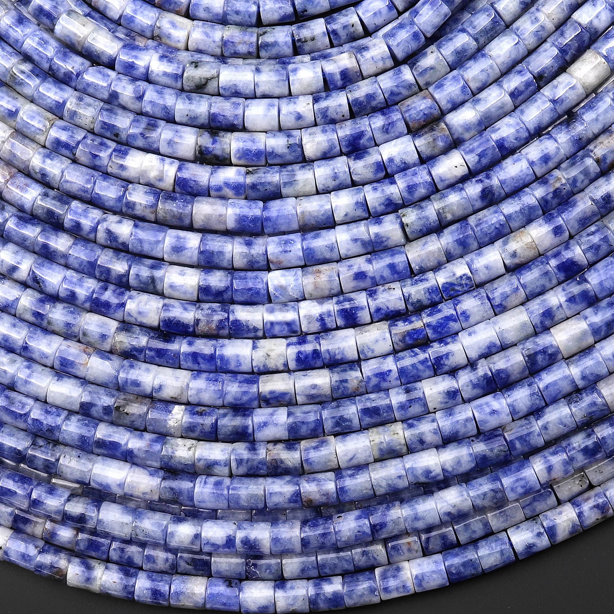 Natural Blue Sodalite 4x4mm Tube Cylinder Beads 15" Strand Natural Blue Sodalite 4x4mm Tube Cylinder Beads 15" Strand