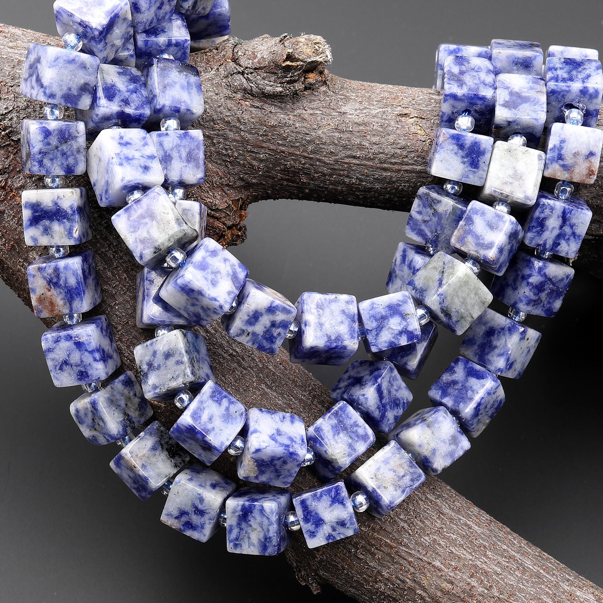 Natural Blue Sodalite 8mm Smooth Cube Dice Gemstone Beads 15.5" Strand Natural Blue Sodalite 8mm Smooth Cube Dice Gemstone Beads 15.5" Strand