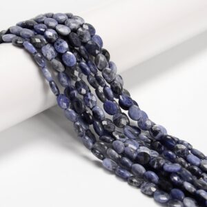 Natural Sodalite Faceted Oval Beads Size 6x8mm 15.5'' Strand Natural Sodalite Faceted Oval Beads Size 6x8mm 15.5'' Strand