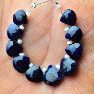 Natural Sodalite Heart Beads 8mm to 10.5mm Faceted Heart Briolettes Jewelry Gemstone Beads Sodalite Briolettes Beads Strand 10 Pcs No5482 Natural Sodalite Heart Beads 8mm to 10.5mm Faceted Heart Briolettes Jewelry Gemstone Beads Sodalite Briolettes Beads Strand 10 Pcs No5482