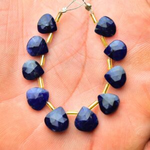 Natural Sodalite Heart Beads 8mm to 10mm Faceted Heart Briolettes Jewelry Gemstone Beads Sodalite Briolettes Beads Strand 10 Pcs No5477 Natural Sodalite Heart Beads 8mm to 10mm Faceted Heart Briolettes Jewelry Gemstone Beads Sodalite Briolettes Beads Strand 10 Pcs No5477