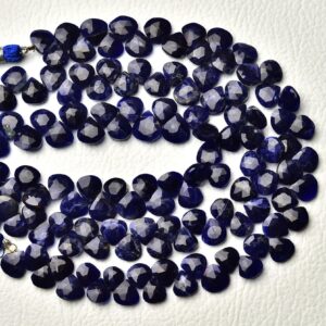 Natural Sodalite Heart Beads 7mm to 9.5mm Faceted Heart Briolettes Gemstone Beads Sodalite Briolettes Beads Strand 8 Inch Strand No5483 Natural Sodalite Heart Beads 7mm to 9.5mm Faceted Heart Briolettes Gemstone Beads Sodalite Briolettes Beads Strand 8 Inch Strand No5483