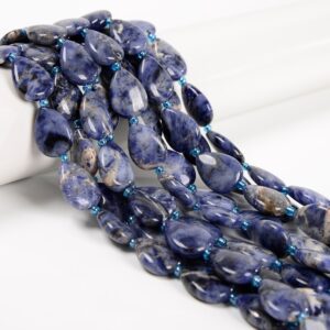 Natural White Sodalite Smooth Flat Teardrop Beads Size 13x18mm 15.5'' Strand Natural White Sodalite Smooth Flat Teardrop Beads Size 13x18mm 15.5'' Strand