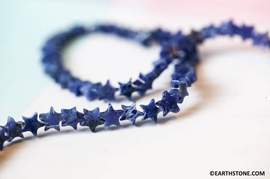 S/ Sodalite 6-7mm/ 4mm Star Beads 16" Strand Size Varies Natural Gemstone Beads For Jewelry Making