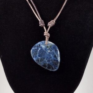 Sodalite Pendant Adjustable Leather Necklace Handmade by Chris Hay Sodalite Pendant Adjustable Leather Necklace Handmade by Chris Hay