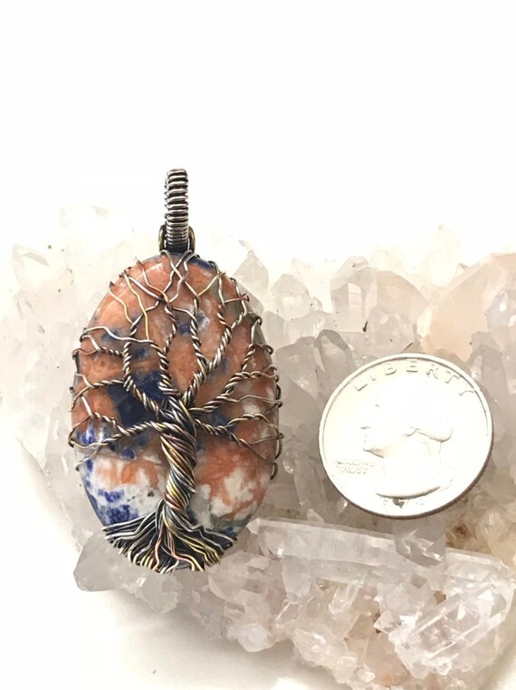 Beautiful Sodalite Tree Of Life Pendant