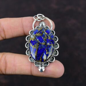 Handmade Copper Sodalite 925 Sterling Silver Pendant: Gemstone Jewelry Handmade Copper Sodalite 925 Sterling Silver Pendant: Gemstone Jewelry
