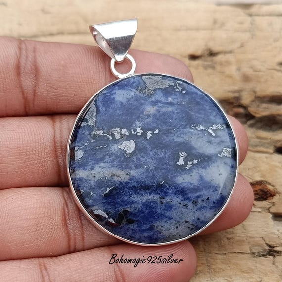Handmade Sodalite Pendant Necklace: 925 Sterling Silver Gemstone Jewelry Handmade Sodalite Pendant Necklace: 925 Sterling Silver Gemstone Jewelry
