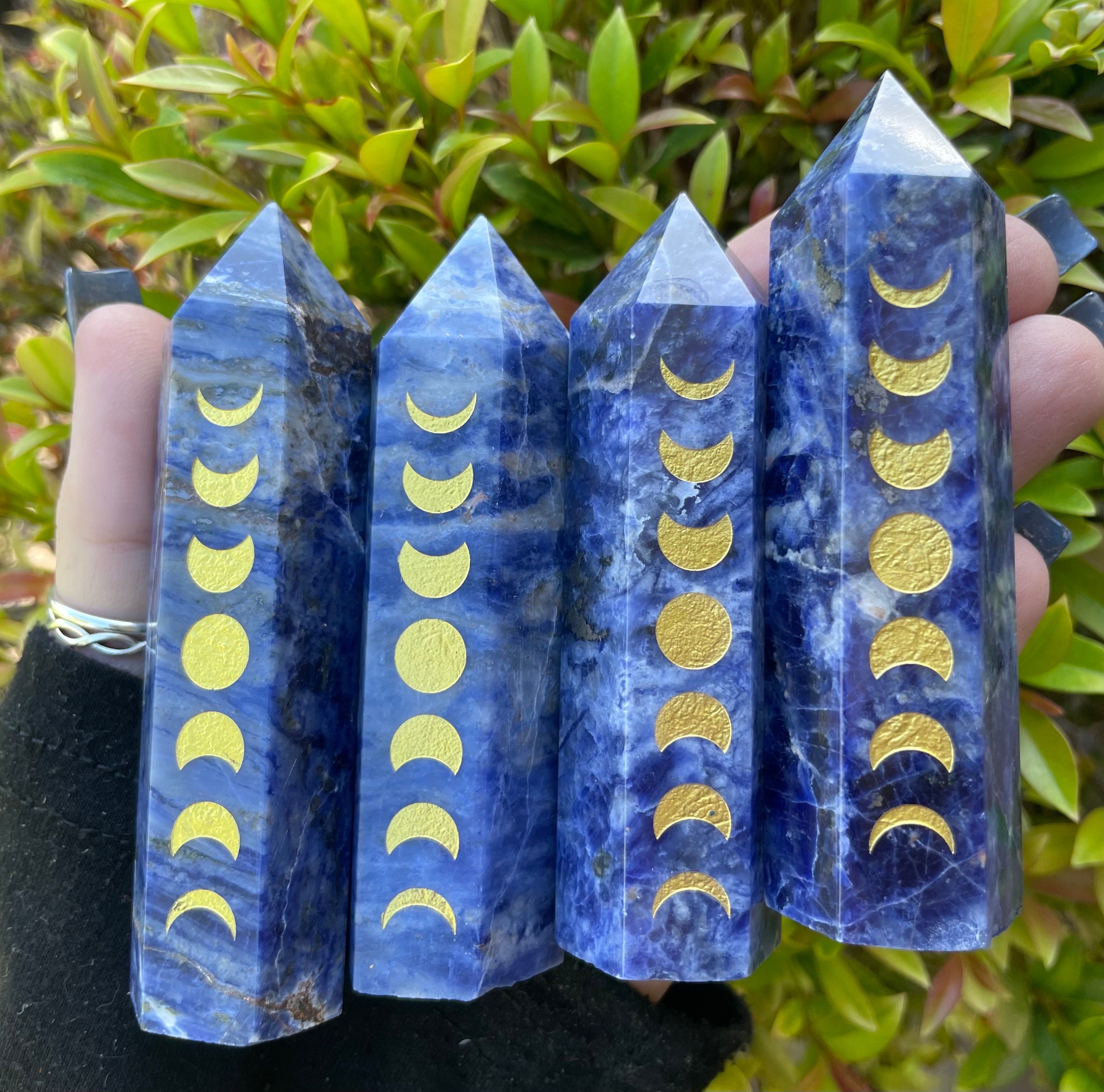Sodalite Moon Phase, Sodalite Point, Qty. 1 Sodalite Moon Phase, Sodalite Point, Qty. 1