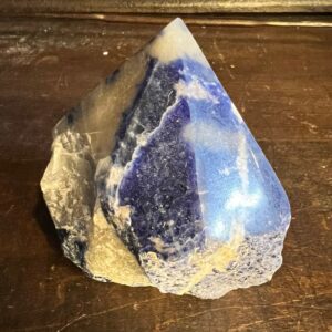Sodalite Polished Point: Blue, White, Yellow Crystal Tower