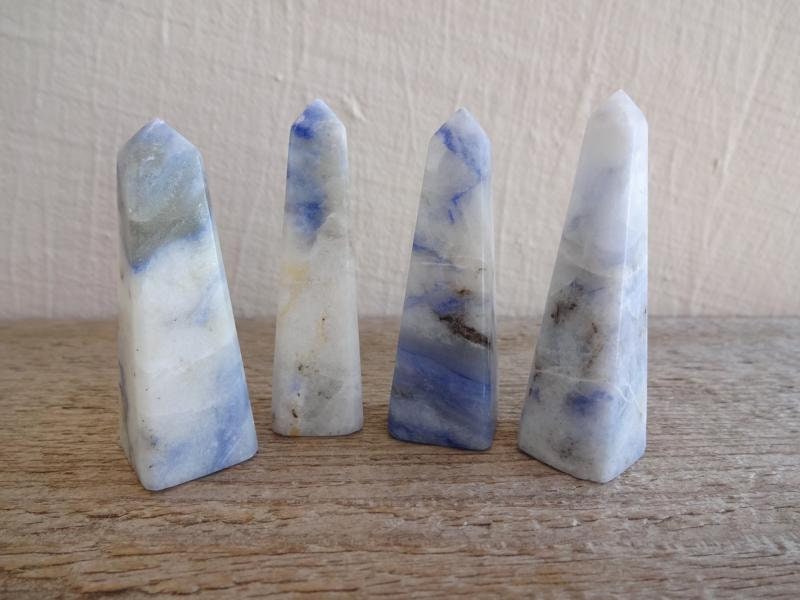 Rare Afghanite Tower 2 1/4", Rocks And Geodes From Afghanistan, Blue Crystal Point, Blue Vein Sodalite Tower, Rare Stones