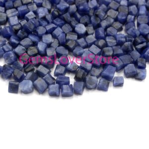 50 Tiny Sodalite Raw Gemstone Pieces: Natural Rough Crystals (2-4 Mm)