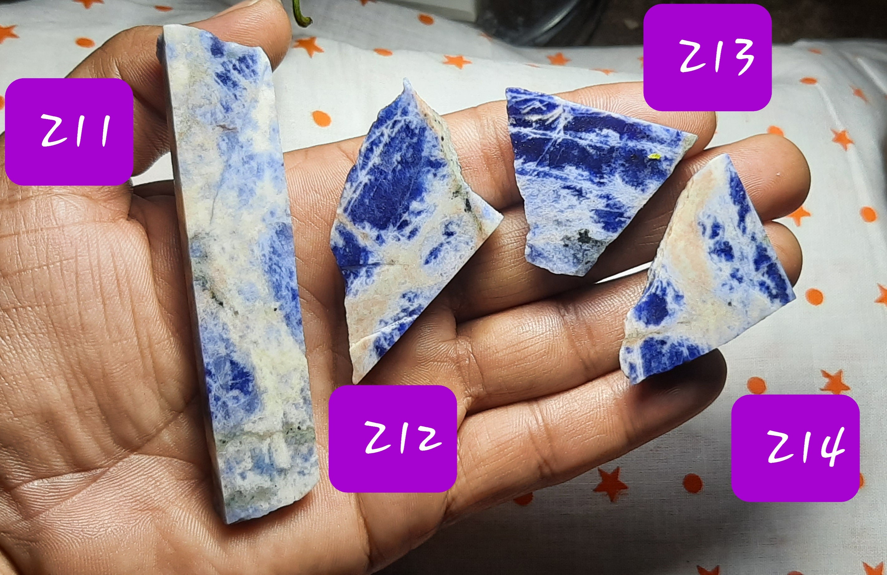 Raw Sodalite Crystal Slices: Rough Gemstone Specimens Natural Specimens Slab Chunk Mineral For Jewelry Raw Sodalite Crystal Slices: Rough Gemstone Specimens Natural Specimens Slab Chunk Mineral For Jewelry