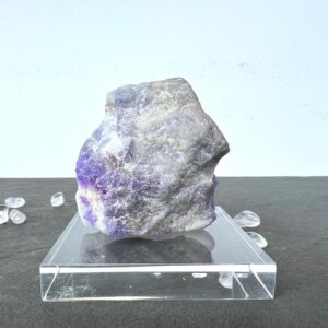 Rare Hackmanite Specimen On Acrylic Base – Uv Reactive Sodalite Mineral | Fluorescent Collector Piece Specimen