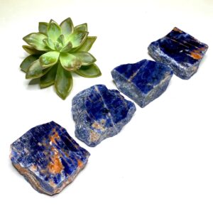 Raw Sodalite Stone Top Polished