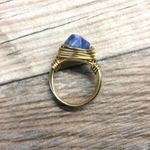 Handmade Blue Sodalite Ring - Wire Wrapped Design