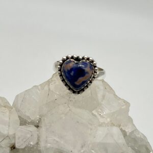 Sodalite Heart Ring, Size 7