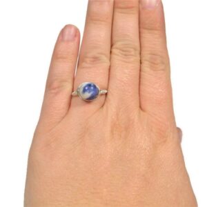 LG Sodalite .999 Fine Silver Wire Wrapped Ring