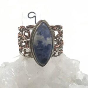 Sodalite Two-Tone Ring, Size 9