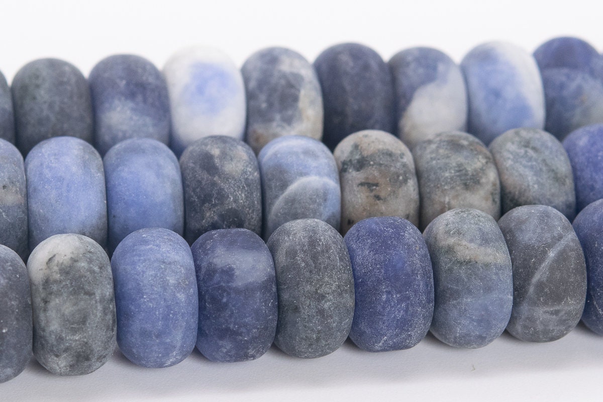 10x6mm Matte Blue Sodalite Beads Grade Aaa Genuine Natural Gemstone Rondelle Loose Beads 15" / 7.5" Bulk Lot Options (110537)