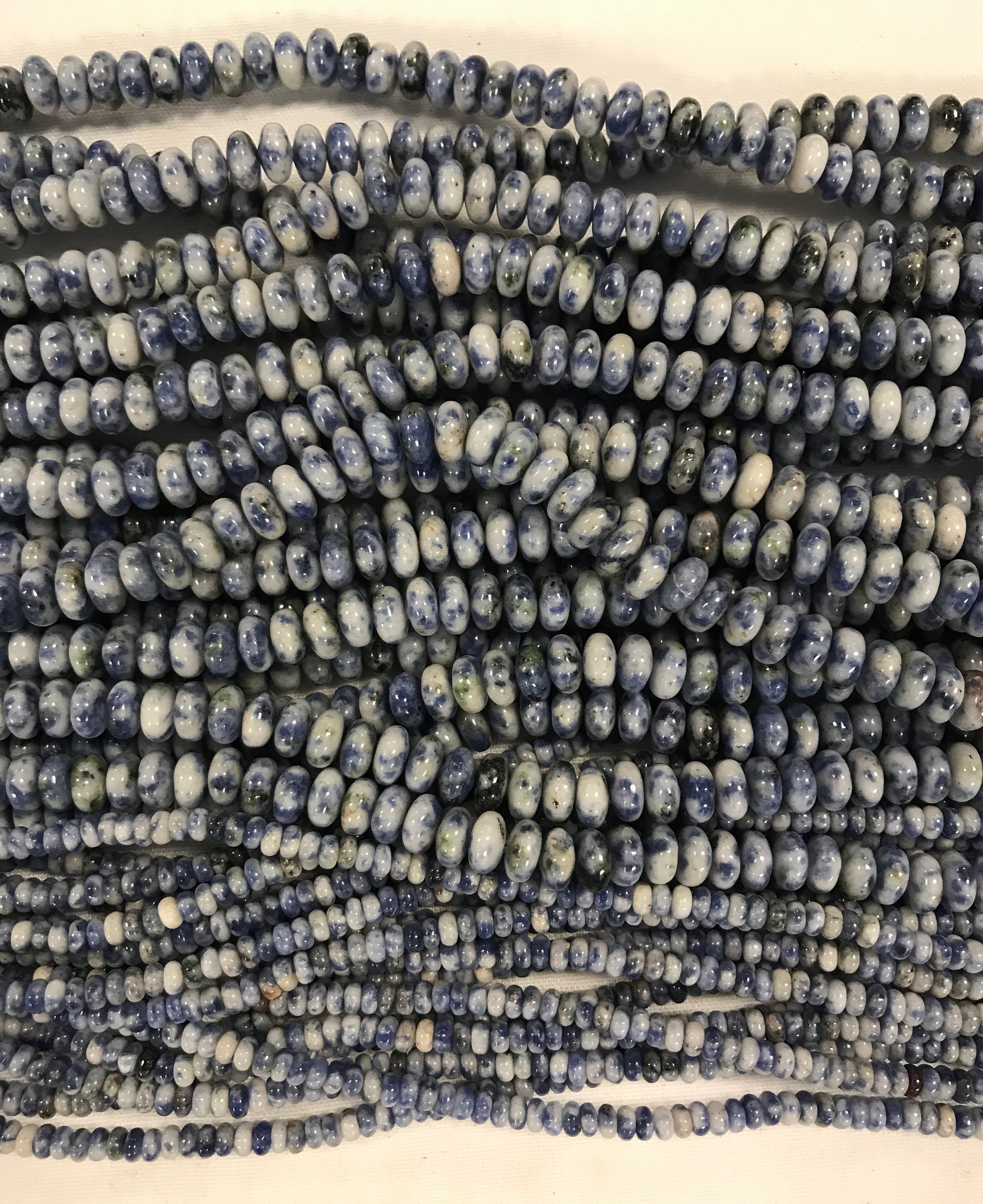 Sodalite 4x2mm 8x4mm Rondelle Gemstone Beads - 15 Inches Strand