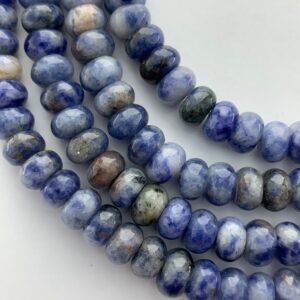 8mm Rondelle African Sodalite Gemstone Beads. 15" Strand Of High Quality 5x8mm Blue And White Beads, About 74 Per Strand. 8mm Rondelle African Sodalite Gemstone Beads. 15" Strand Of High Quality 5x8mm Blue And White Beads, About 74 Per Strand.