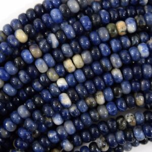 8mm natural blue sodalite rondelle button beads 15" strand 5x8mm 8mm natural blue sodalite rondelle button beads 15" strand 5x8mm