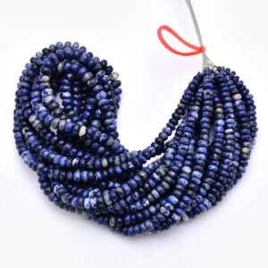 Aaa Blue Sodalite Gemstone 4mm-6mm Smooth Rondelle Beads | Natural Sodalite Semi Precious Gemstone Loose Beads For Jewelry | 16inch Strand Aaa Blue Sodalite Gemstone 4mm-6mm Smooth Rondelle Beads | Natural Sodalite Semi Precious Gemstone Loose Beads For Jewelry | 16inch Strand