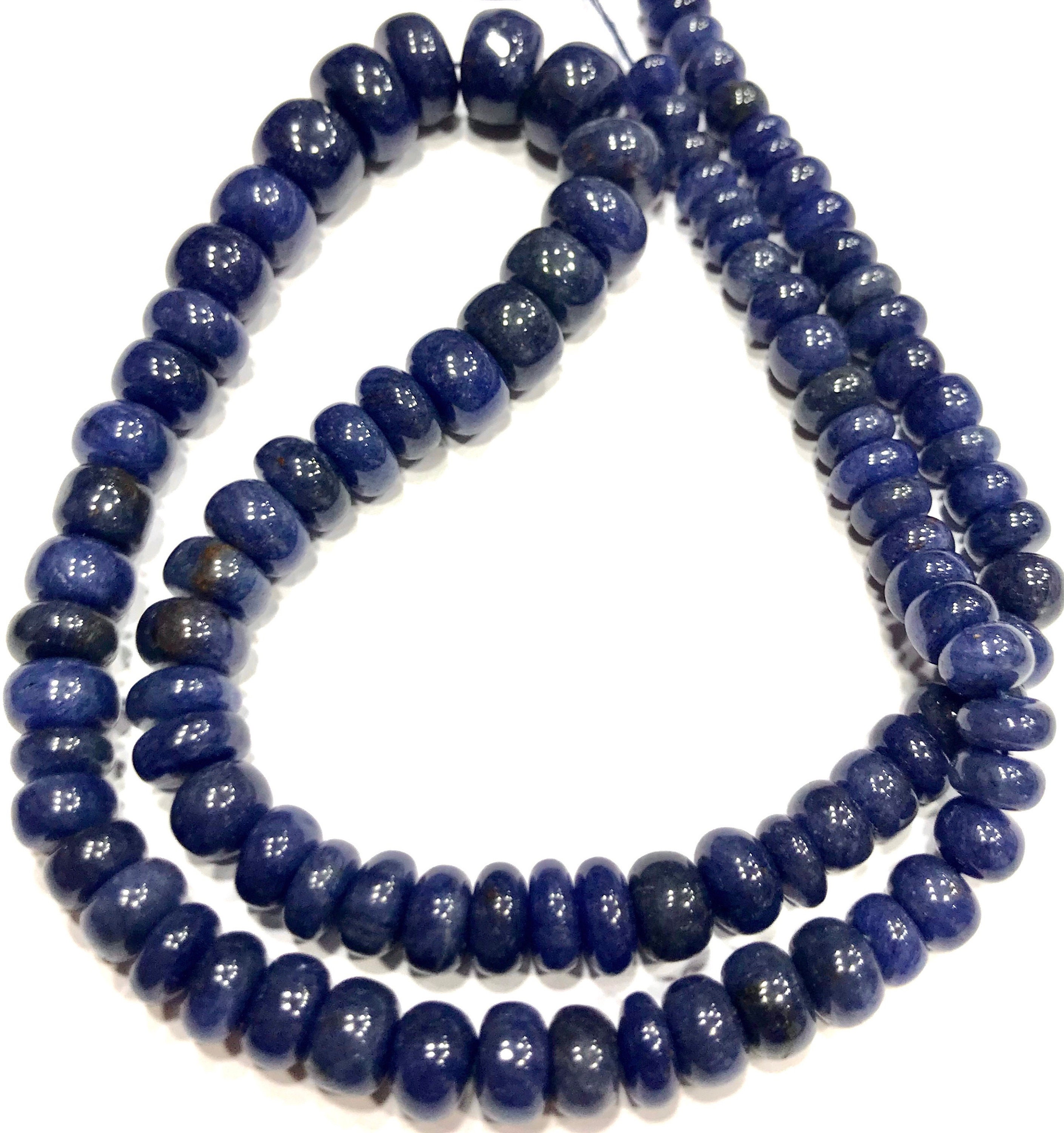 Aaa+ Grade Natural Sodalite Gemstone Beads Sodalite Smooth Rondelle Beads Blue Sodalite 6-9mm Plain Polished Rondelles Wholesale Stone Beads