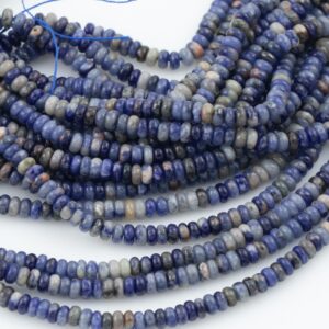 Blue Sodalite - High Quality in Smooth Saucer Roundel, 4mm Flat Rondel 15 Inches Thin Roundel Blue Sodalite - High Quality in Smooth Saucer Roundel, 4mm Flat Rondel 15 Inches Thin Roundel
