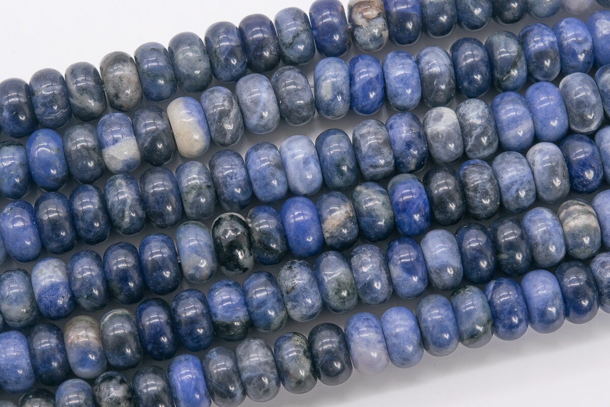 Genuine Natural Blue Sodalite Loose Beads Rondelle Shape 10x6mm