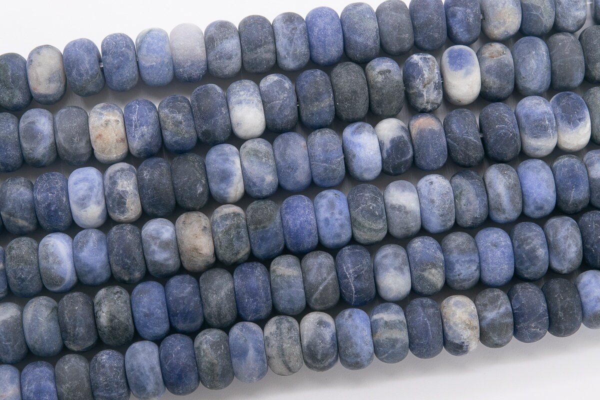 Genuine Natural Matte Blue Sodalite Loose Beads Rondelle Shape 10x6mm